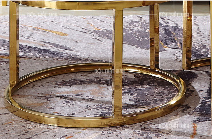 bàn trà tròn mặt đá MD18