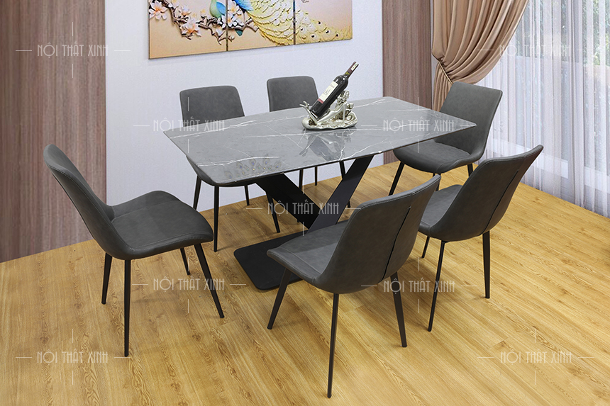 BST bộ bàn ăn cao cấp nhập khẩu chân sắt mặt đá đẹp nhất