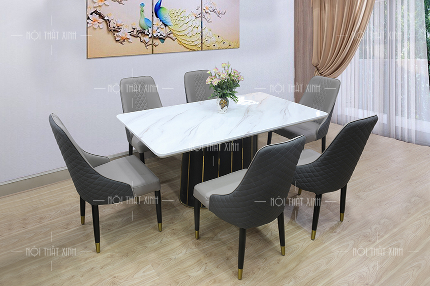 BST bộ bàn ăn cao cấp nhập khẩu chân sắt mặt đá đẹp nhất