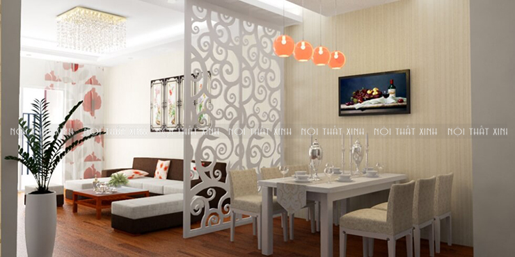 cách ngăn phòng khách và nhà bếp