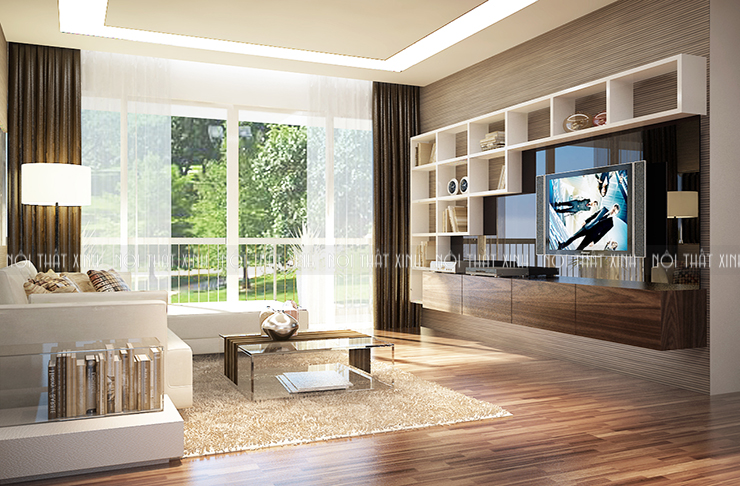 Chọn kệ tivi hiện đại phù hợp với phòng khách