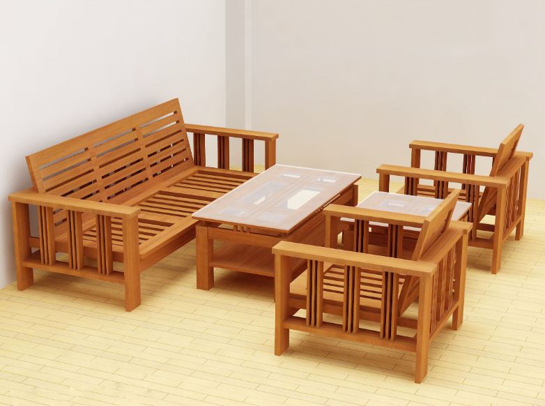 bàn ghế gỗ phòng khách nhỏ xinh giá rẻ