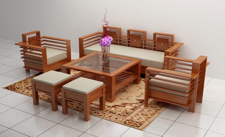 bàn ghế gỗ phòng khách nhỏ xinh giá rẻ