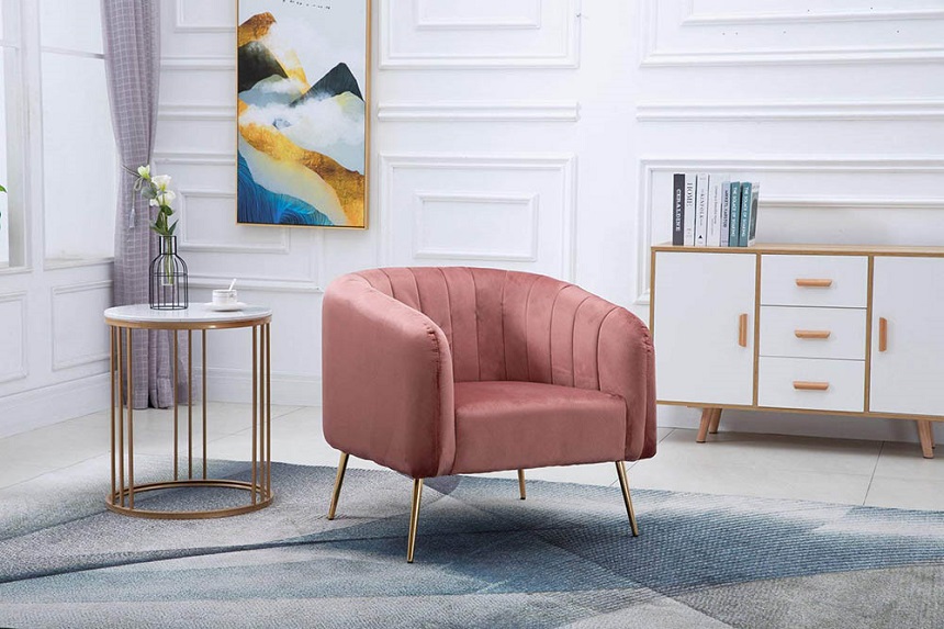 ghế sofa màu hồng