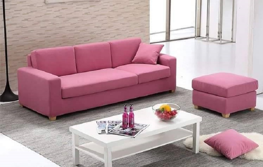 ghế sofa màu hồng