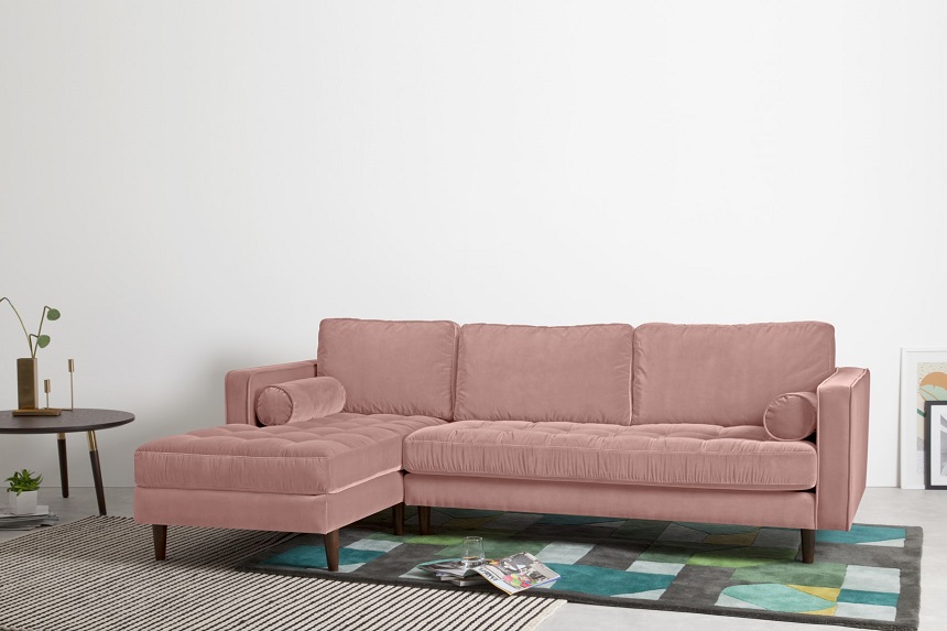 ghế sofa màu hồng