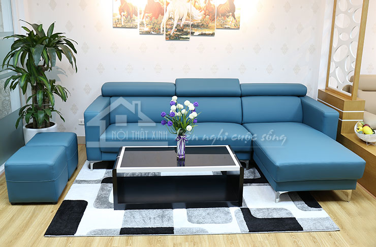 ghe-sofa-mau-xanh-2 sofa màu xanh bọc da