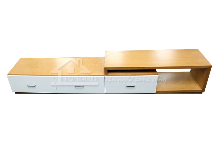 Mẫu kệ tivi gỗ có thiết kế đơn giản, tinh tế cho không gian nội thất phòng khách