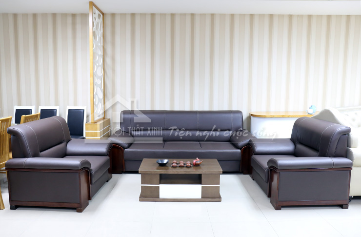Mẫu ghế sofa da cao cấp NTX22 thiết kế dạng văng đẹp