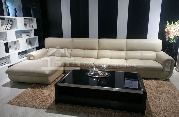 Mẫu sofa phòng khách đẹp chất liệu da Hàn cao cấp XDE25