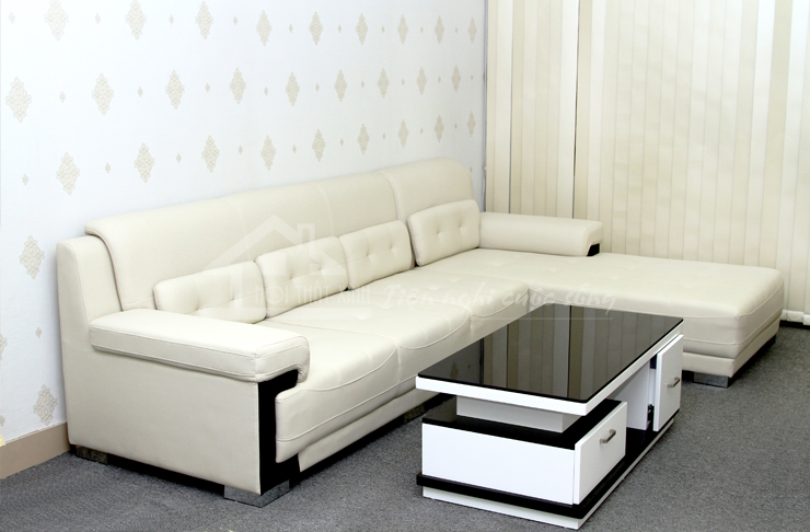 Bộ sofa góc XG20 thiết kế tông màu trắng tinh tế