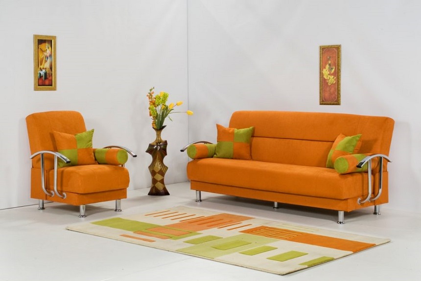sofa màu cam đất