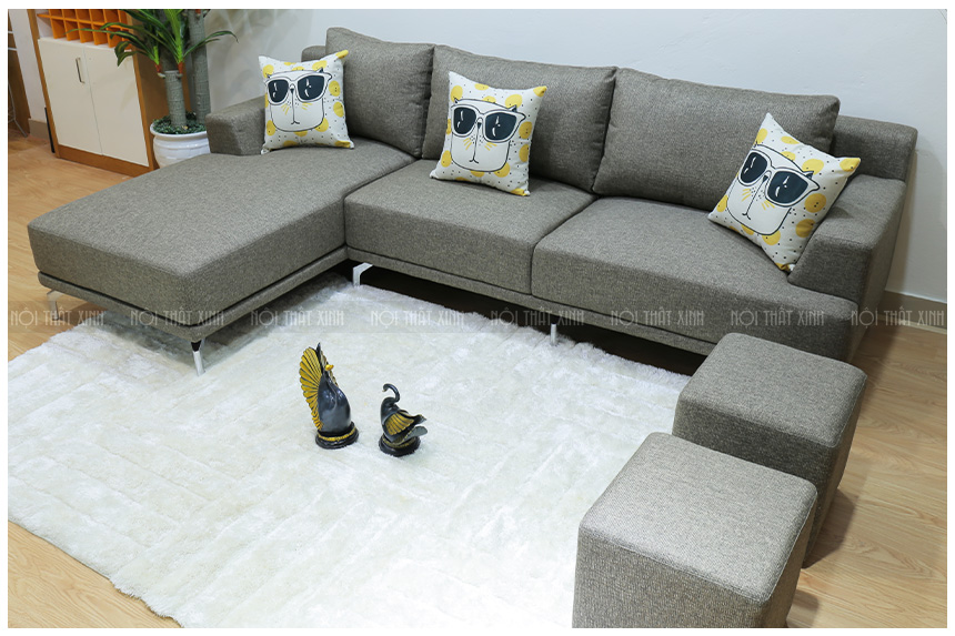 Chọn sofa góc bọc vải phòng khách