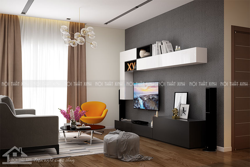 thiet-ke-noi-that-phong-khach-dien-tich-25m2-hien-dai_6279 Mẫu kệ tivi có kích thước phù hợp