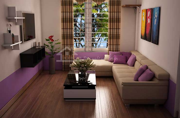 Những cây xanh khi đặt cạnh bộ sofa góp phần tăng thêm vẻ đẹp tươi mới, sống động hơn cho không gian sống